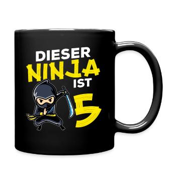This Ninja's 5 Birthday Gift Party Japan - Full Colour Mug - black - Right