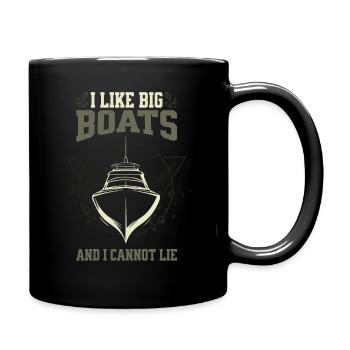I Like Big Boats And I Cannot Lie – Frontal Boot - Tasse einfarbig - Schwarz - Rechts