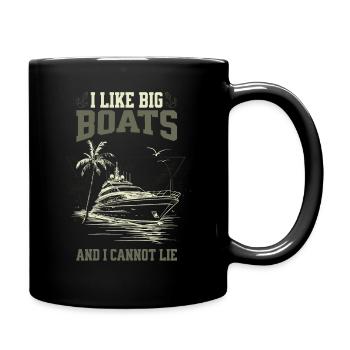 I Like Big Boats And I Cannot Lie Tropical Yacht - Full Colour Mug - black - Right