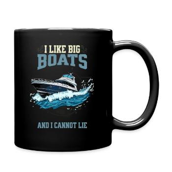 I Like Big Boats And I Cannot Lie Spritzende Yacht - Tasse einfarbig - Schwarz - Rechts