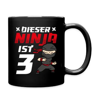 Cette Ninja’s 3 Birthday Ninja Belt Naissance - Mug uni - noir - Droite