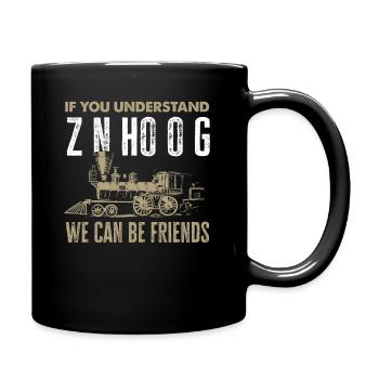 Zug Enthusiasten Freunde Eisenbahn Retro - Tasse einfarbig - Schwarz - Rechts