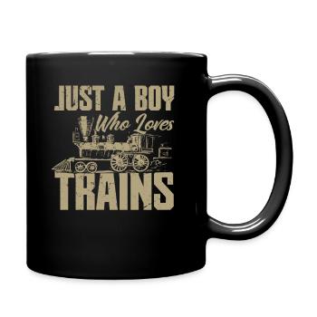 Seulement un garçon qui aime les trains - Mug uni - noir - Droite