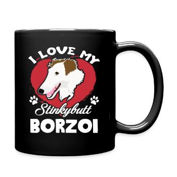 Borzoi I Love My Borzoi - Full Colour Mug - black - Right