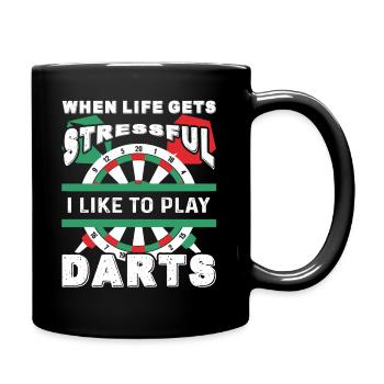 Dart I Like To Play Darts - Full Colour Mug - black - Right