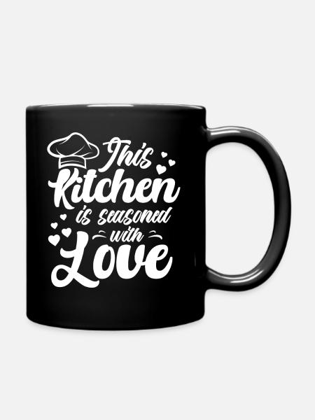 This Kitchen Is Seasoned With Love Cooking - Full Colour Mug - black