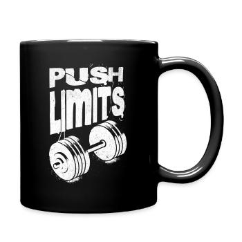 Push Limits Motivational Gym - Full Colour Mug - black - Right