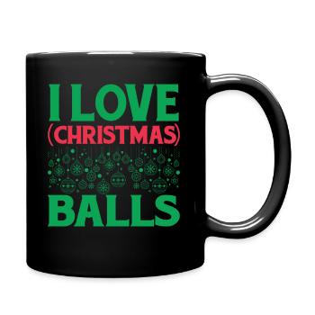 I Love Christmas Balls - Full Colour Mug - black - Right