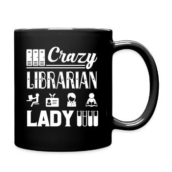 Librarian Crazy Librarian Lady - Full Colour Mug - black - Right