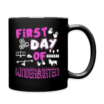 Kindergarten Teacher First Day Of Kindergarten - Full Colour Mug - black - Right