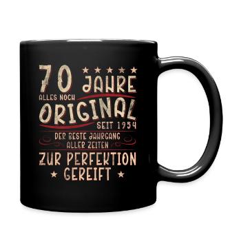 70 Geburtstag 70 Jahre Siebzig Geburtstag 1954 - Tasse einfarbig - Schwarz - Rechts