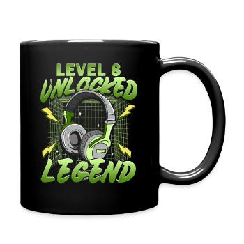 Birthday Gamer Level 8 Unlocked 8 Birthday - Full Colour Mug - black - Right