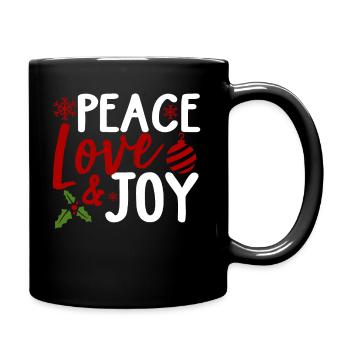 Christmas Peace Love Joy - Full Colour Mug - black - Right