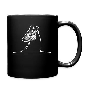 Opossum Opossum Floral Pattern - Full Colour Mug - black - Right