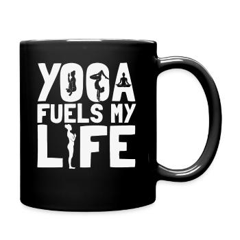 Yoga Fuels My Life Inspirational Yogi - Full Colour Mug - black - Right