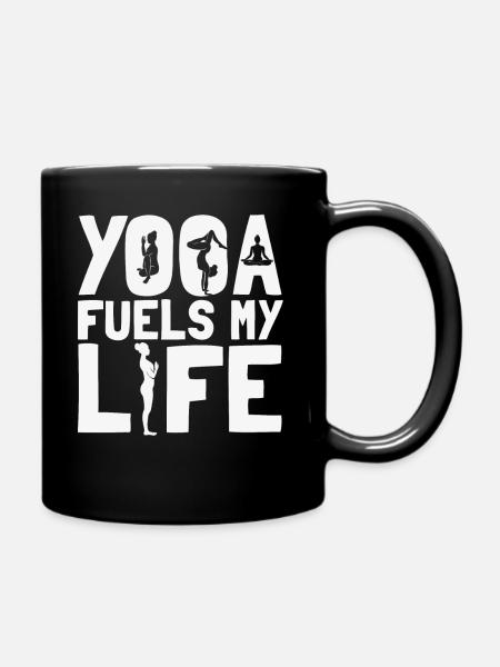Yoga Fuels My Life Inspirational Yogi - Full Colour Mug - black