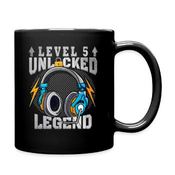 Level 5 Unlocked Gamer 5 Years - Full Colour Mug - black - Right