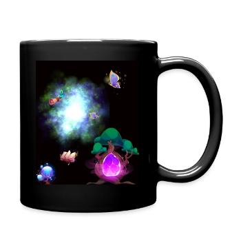Galaktische Flora, Traumhafte Sphären - Tasse einfarbig - Schwarz - Rechts