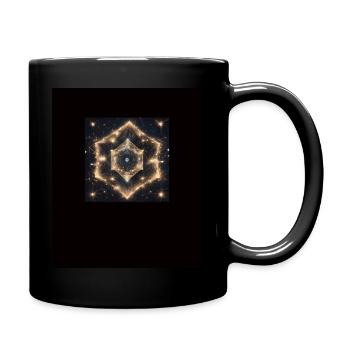 Mystisch, Kaleidoskop, Fraktalwerk, Stern - Tasse einfarbig - Schwarz - Rechts