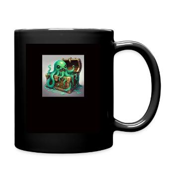Mimiky Schatztruhe Tentakeltruhe Trickster - Tasse einfarbig - Schwarz - Rechts