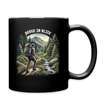 Mountains in view - Full Colour Mug - black - Right