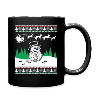 Funny Snowman Great Dane Christmas - Full Colour Mug - black - Right