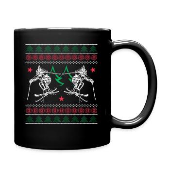 Funny Skiing Christmas Gifts - Full Colour Mug - black - Right
