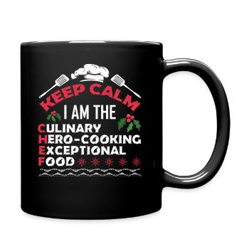 Christmas Keep Calm I'm The Chef - Full Colour Mug - black - Right