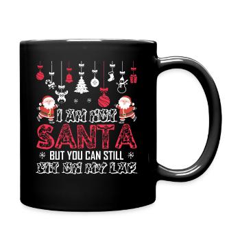 Christmas I'm Not Santa But You Can Sit On My Lap - Full Colour Mug - black - Right