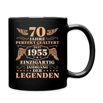 70 Geburtstag Perfekt Gealtert Jahrgang 1955 - Tasse einfarbig - Schwarz - Rechts