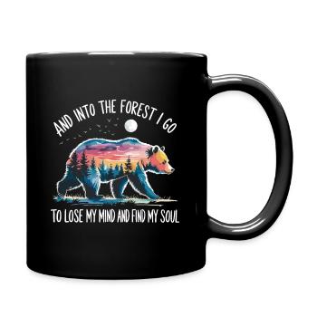 Nature Forêt Détente Nature Conservation Ours Temps Mort - Mug uni - noir - Droite