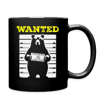 Gesucht: Braunbär Outlaw - Tasse einfarbig - Schwarz - Rechts