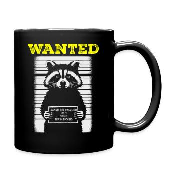 Gesucht: Waschbär-Bandit - Tasse einfarbig - Schwarz - Rechts