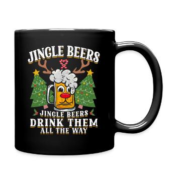 Santa Clause Bier - Tasse einfarbig - Schwarz - Rechts