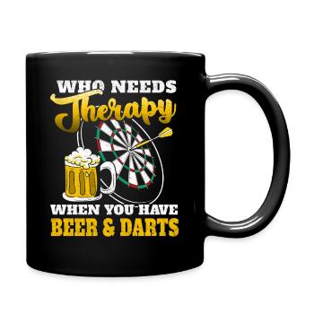 Ich Brauche Keine Therapie Ich Brauche Nur Darten - Tasse einfarbig - Schwarz - Rechts