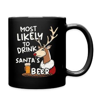 Pull de Noël laid Noël Noël Père Noël Bière - Mug uni - noir - Droite