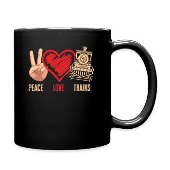 Frieden Liebe Züge Peace Love Trains - Mug uni - noir - Droite