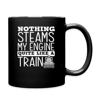 Nothing gets me going like a train - Full Colour Mug - black - Right