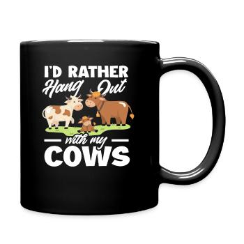 Ich Hänge Lieber Mit Meinen Kühen Ab - Tasse einfarbig - Schwarz - Rechts