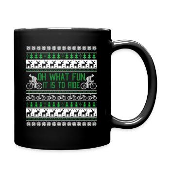 Christmas Cycling Oh What Fun It Is To Ride - Full Colour Mug - black - Right