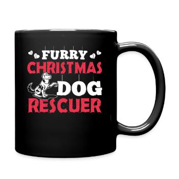 Christmas Furry Dog Rescuer Christmas - Full Colour Mug - black - Right