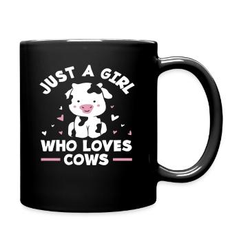 Nur Ein Mädchen Das Kühe Liebt - Tasse einfarbig - Schwarz - Rechts