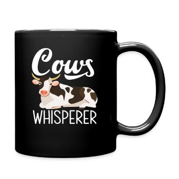 Kuh Flüsterer Bauernhof Liebe Cows - Tasse einfarbig - Schwarz - Rechts