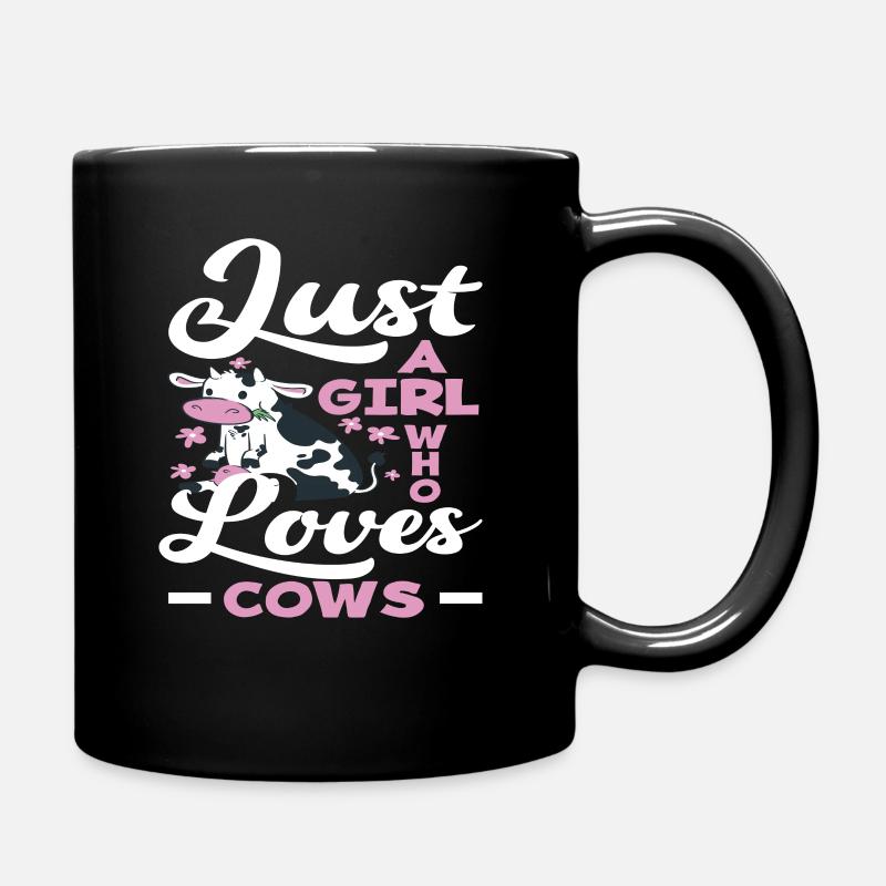 Une fille qui aime les vaches - Mug uni - noir