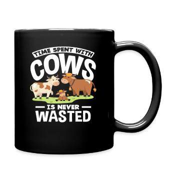 Zeit Mit Kühen Verbringen Ist Nie Verschwendet - Tasse einfarbig - Schwarz - Rechts