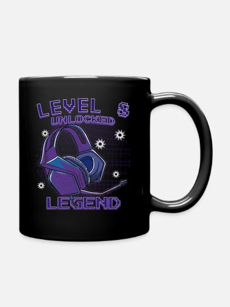 8.Geburtstag - 8 jahre level 8 freigeschaltet - Tasse einfarbig - Schwarz