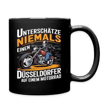 Never underestimate a Dusseldorf resident on a - Full Colour Mug - black - Right