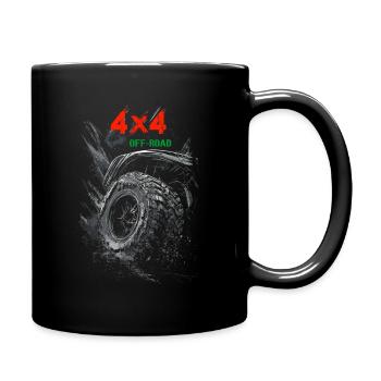 4x4 Offroad Off Road Reifen Trial Logo - Tasse einfarbig - Schwarz - Rechts
