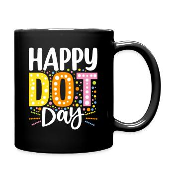Étiquette de points colorés Faites votre signe - Mug uni - noir - Droite