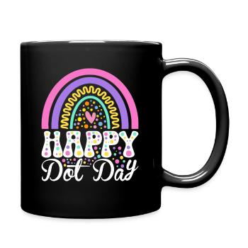 Internationaler bunte Punkte Tag - Tasse einfarbig - Schwarz - Rechts